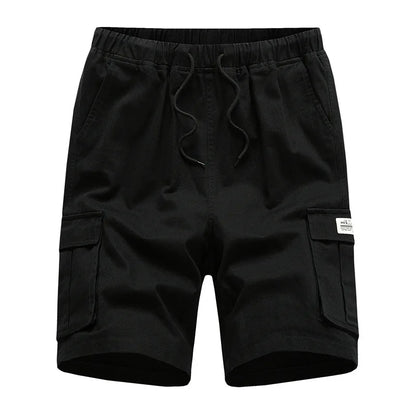 Summer Men's Outdoor Camouflage Cargo Shorts Pocket Cotton Casual Half Pants Mid Waist Drawstring Loose Shorts Bib Overalls 7XL