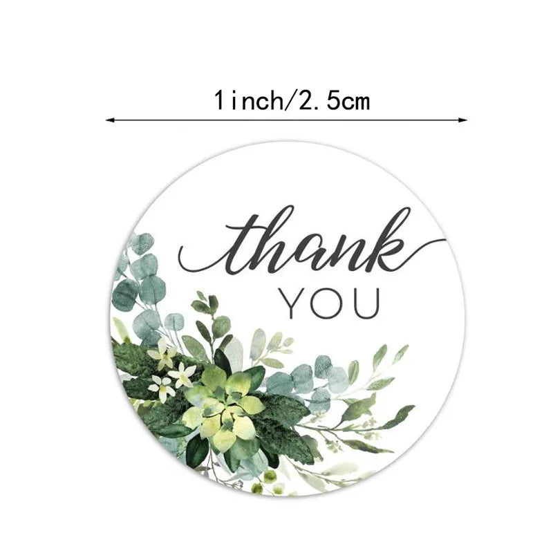 100-500pcs Thank You Round Sticker Scrapbook Envelope Seal Sticker Gift Flower Decoration Stationery Label Stickers