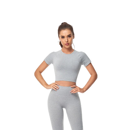WAREBALL Women Yoga Shirts Short Sleeve Crop Top Gym Tops Fitness Running Workout Sport T-Shirts Sports Wear
