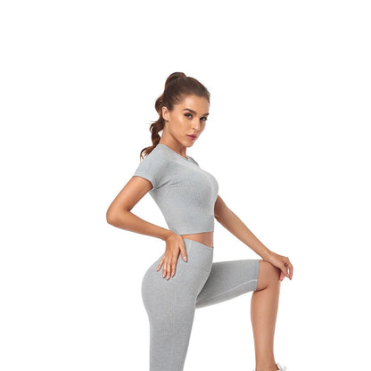 WAREBALL Women Yoga Shirts Short Sleeve Crop Top Gym Tops Fitness Running Workout Sport T-Shirts Sports Wear