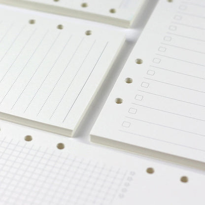 A5 A6 Loose Leaf Notebook Refill Spiral Binder Inner Page Diary Weekly Monthly Planner To Do List Line Dot Grid Inside Paper