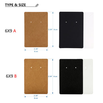 50pcs Opp Self-adhesive Plastic Bag Earrings Display Necklaces Cards For Jewelry Making Cardboard Paper DIY Packages Supply