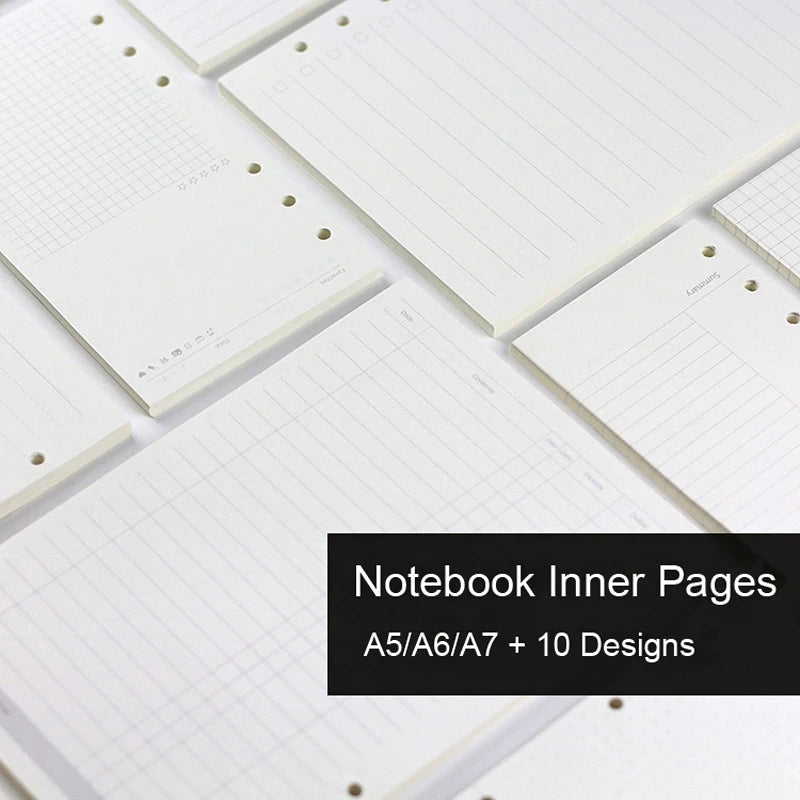 A5 A6 Loose Leaf Notebook Refill Spiral Binder Inner Page Diary Weekly Monthly Planner To Do List Line Dot Grid Inside Paper