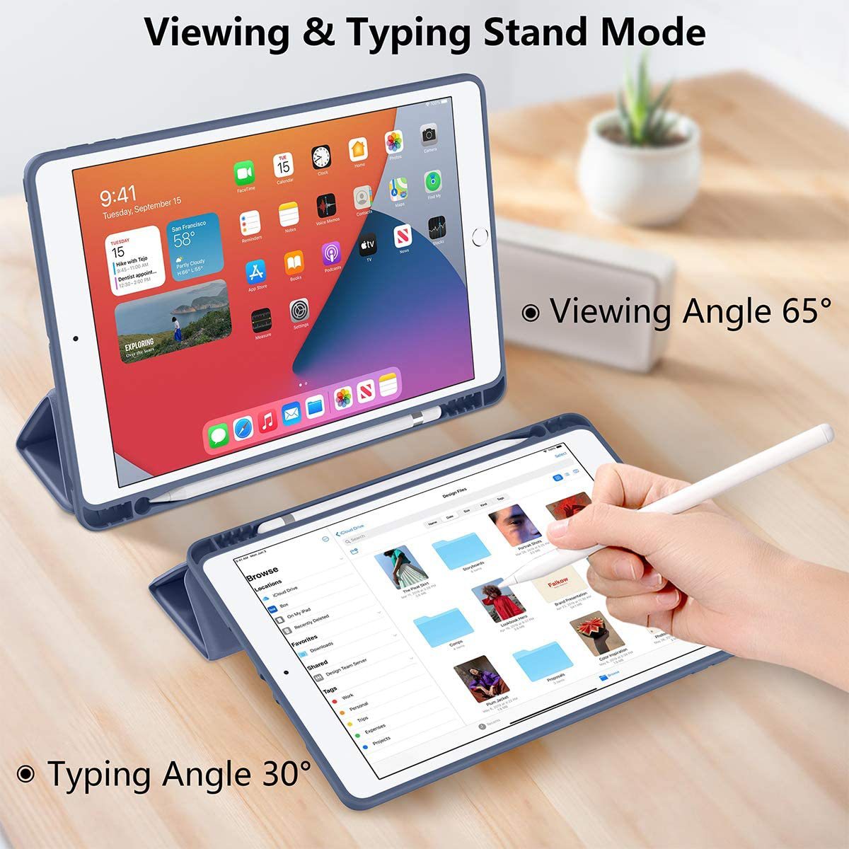 With Pencil Holder Funda for New iPad 10.2 iPad Air 5th/4th Generation 10.9 iPad Air11 M2 Pro11 M4 2024 Air1 2 2017 2018 7 8 9th