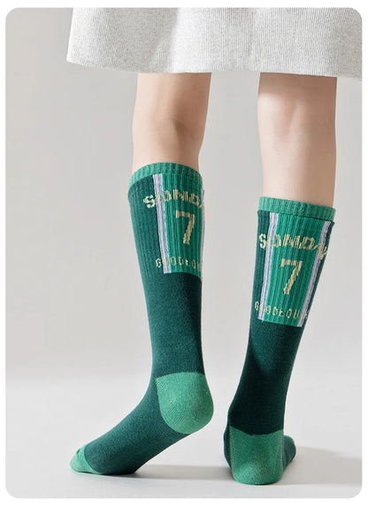 4 Pairs Children's Long Socks Boys Geometric Tennis Socks Soccer Socks Autumn Winter Teenager Basketball Socks Knee Sock