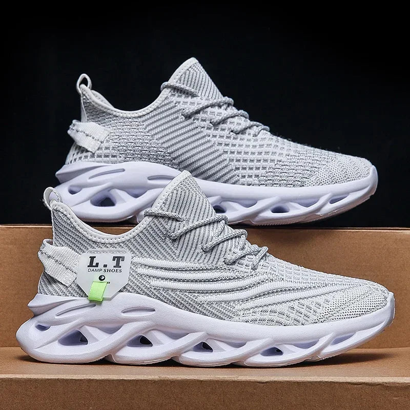 YRZL Casual Sneakers Men's Runing Shoes Outdoor Big Size Lightweight Breathable Mesh Increase Comfortable Sports Shoes for Men