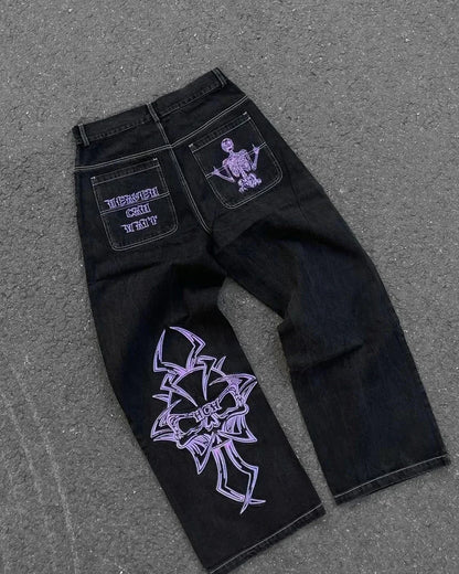 American Fashion Trend Selling Washed Jeans Women Men Y2K New Street Retro Joker Straight Wide Leg Pants Unisex Punk Loose Jeans