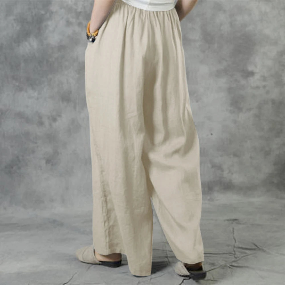 3XL 5XL Plus Size High Waist Long Pants for Women Clothing 2024 Summer Solid Casual Wide Leg Trousers Fashion Korean Female Clot