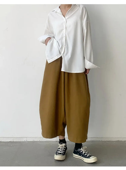 2023 Autumn Casual Harem Pants Women Cotton High Waisted Trousers Retro Loose Bloomers Women's Oversize Pants Baggy Sweatpants
