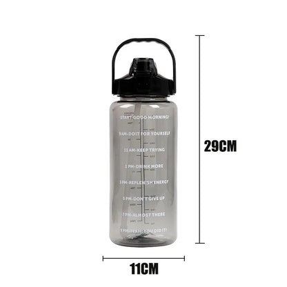 2 Liter Sports Water Bottle With Straw Men Women Fitness Water Bottles Outdoor Cold Water Bottlesc With Time Marker Drinkware1