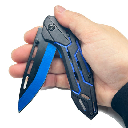 All steel portable folding knife, fruit knife, multifunctional outdoor tactical camping survival knife, hunting tool knife