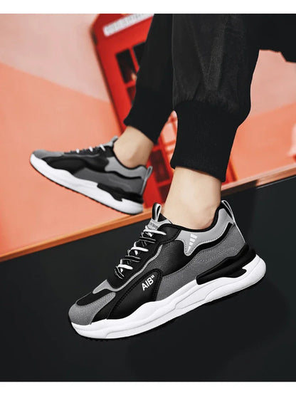 Summer Men's Shoes New Breathable Leather Face Casual Sports Shoes Korean Trendy Versatile Thick Bottom Shoes Casual Old Dad Sho
