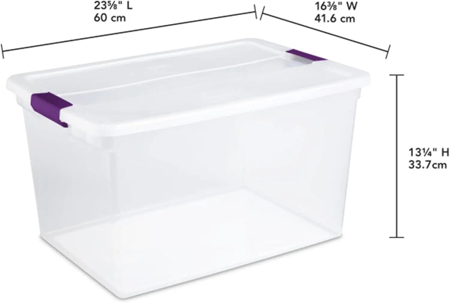 Sterilite 24-Pack 66 Quart ClearView Latch Box, Stackable Organizer Bins with Latching Lids - Clear Plastic Organization Contain