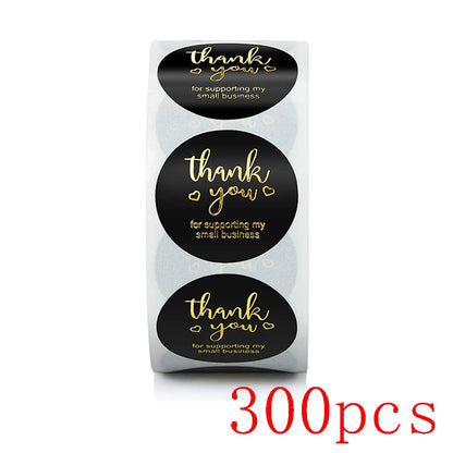 1inch Gift Sealing Stickers Gold Foil Thank You Stickers Diary Scrapbooking Gift Decorations Labels Custom Logo Brand Stickers