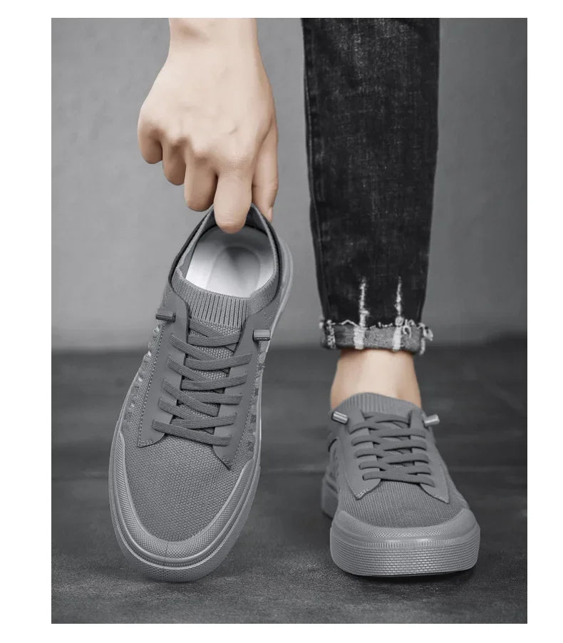 Summer Casual Sneakers for Men Breathable Loafers Lightweight Round Head Solid Colour Non-slip Flats Zapatillas Para Hombres