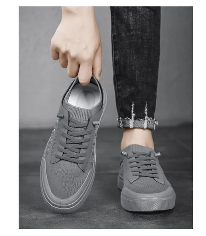 Summer Casual Sneakers for Men Breathable Loafers Lightweight Round Head Solid Colour Non-slip Flats Zapatillas Para Hombres