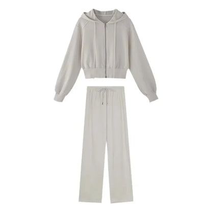 Autumn/Winter 2024 New Tea Matching Women's Clothing Set Plus Size Elegant Casual Salt System Sweatshirt Two-Piece Suit