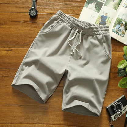 2024 New Men's Sports Shorts Fast Slow Run Breathable Quick-Dry Mesh Shorts Gym Fitnesssolid Color Polyester Casualwear
