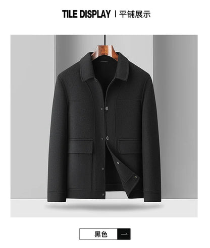 2024 Autumn/Winter New Double sided Woolen Coat High end Fabric Korean Edition Fashion Pure Handmade Woolen Coat Work Style