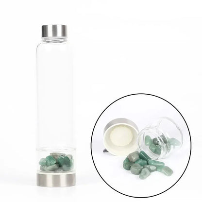 550ML Creative Natural Quartz Crystal Glass Water Bottle Irregular Stone Cup Point Wand Healing Infused Elixir Cup Natural Stone