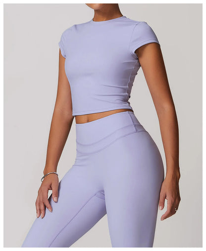 SWELTERING Women Short Sleeve Yoga Top Sport T Shirts Fitness Workout Clothes Yoga Shirt Gym Top Running Active Wear Sport Top