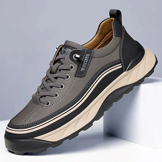 2025 High Quality Brand Men's Leather Casual Shoes Outdoor Hiking Shoes Anti Slip Wear-resistant Men's Hiking Shoes Breathable