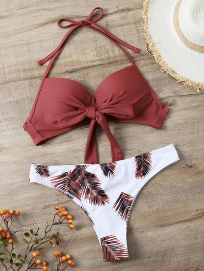 Brazilian Thong Bikinis 2025 Women Push Up Swimsuit Printed Sexy Swimwear Female Beachwear Bathers Bathing Swimming Swim Suit