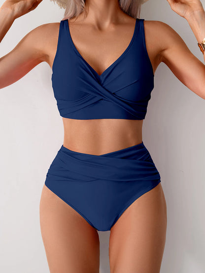 2025 New Sexy Cross High Waist Bikini Sets Swimsuit For Women Push Up Swimwear Female Two Pieces Bathing Suit Summer Beach Wear