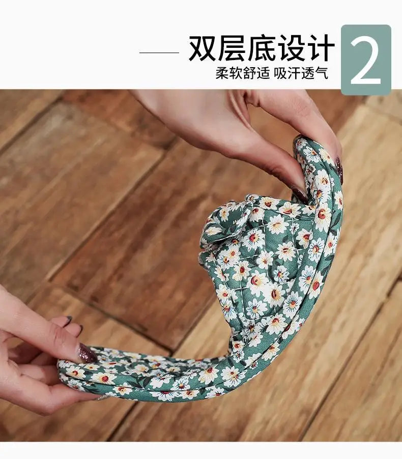 2024 Cotton Shoes Women Household Slippers Indoor Floor Flip Flops Summer Simple Mute Slides Home Sandals Zapatos De Mujer