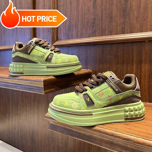 2025 Spring New Thick Sole Increase 6~8CM Fashion Shoes Bread Shoes High Quality Casual Shoes All Fashion Casual Sports Shoes