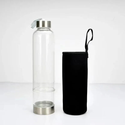 550ML Creative Natural Quartz Crystal Glass Water Bottle Irregular Stone Cup Point Wand Healing Infused Elixir Cup Natural Stone