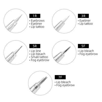 Borala 20Pcs Tattoo Needle Microblading Piercing Needles Pen Permanent Eyebrow Lip Makeup Cosmetics Tattoo Machine Accessories