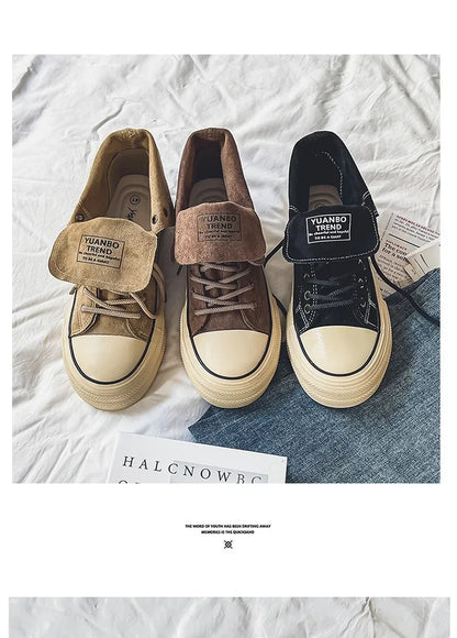 Classic Fashion Skateboarding Shoes for Men Women Comfy Suede Leather High Top Sneakers Men Height-increasing Platform Sneakers