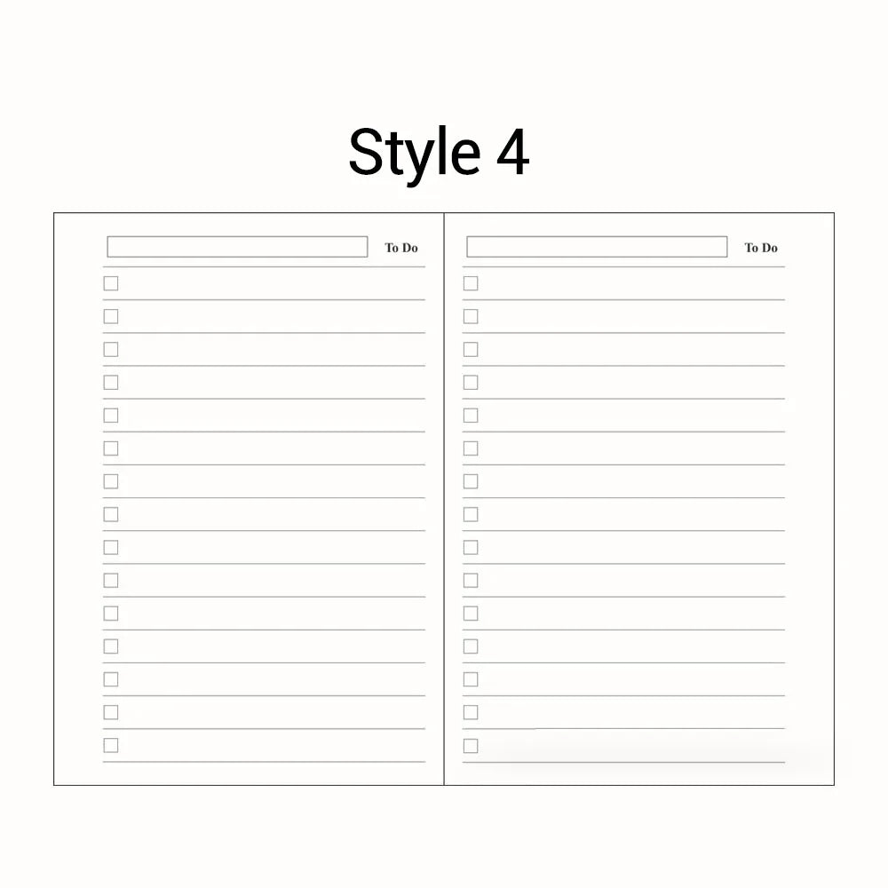 A5 A6 Loose Leaf Notebook Refill Spiral Binder Inner Page Diary Weekly Monthly Planner To Do List Line Dot Grid Inside Paper
