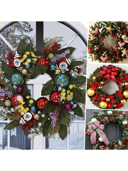 1pc Christmas Wreath Hook Metal Wreath Door Hanger Front Door Decor Thanksgiving Christmas Welcome Sign Hanger Storage Hooks
