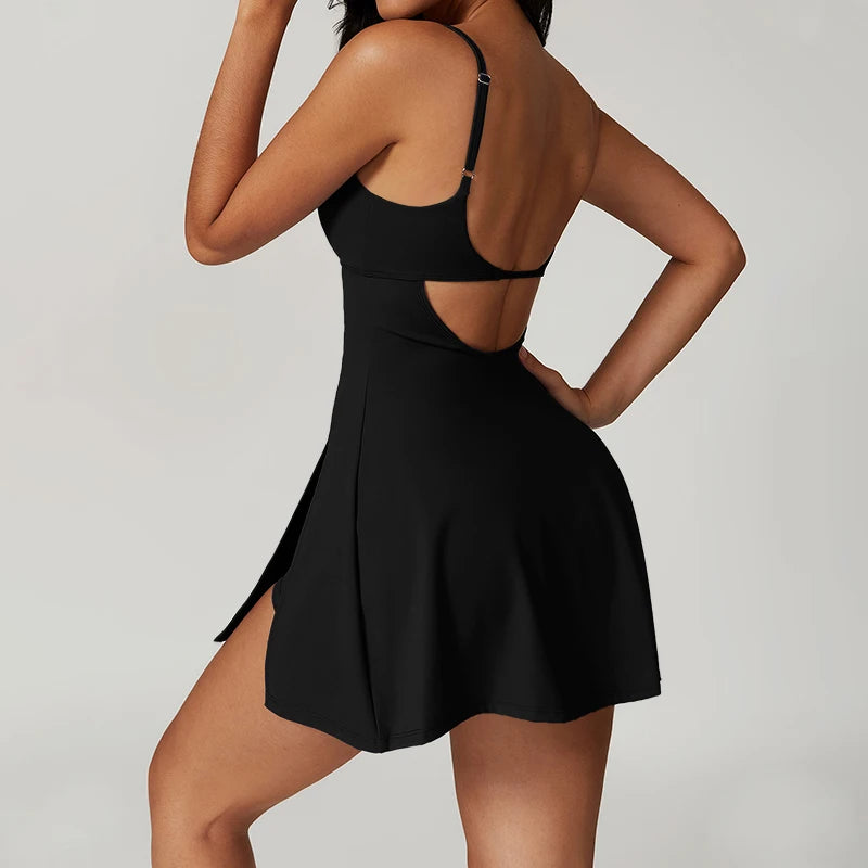 Sports Short Dresses Anti-Shine Breathable Women's Tracksuit Leisure Fitness Suits Running Golf Tennis Skirt Workout Clothing