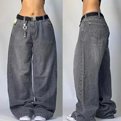 American Fashion Trend Selling Washed Jeans Women Men Y2K New Street Retro Joker Straight Wide Leg Pants Unisex Punk Loose Jeans