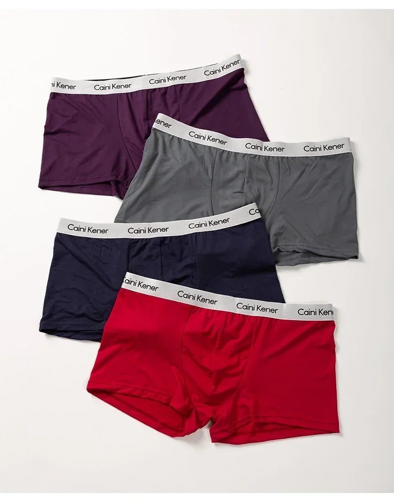 4/5Pcs/Men's Shorts Fashion Sexy Underwear Boxer Milk Silk Soft Fabric Men's Underwear Boxer Comfortable Breathable Boxer Shorts