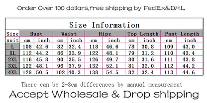 2 Piece Sets Outfits Loose T-shirt Long Pants Casual Elegant Woman Sets Female Fashion Suits Plus Size Free Shipping Wholesale