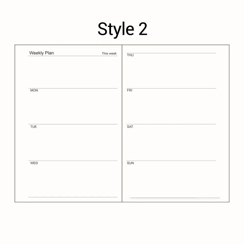 A5 A6 Loose Leaf Notebook Refill Spiral Binder Inner Page Diary Weekly Monthly Planner To Do List Line Dot Grid Inside Paper