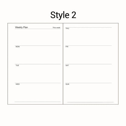 A5 A6 Loose Leaf Notebook Refill Spiral Binder Inner Page Diary Weekly Monthly Planner To Do List Line Dot Grid Inside Paper