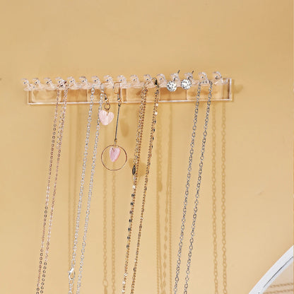 3Pack Necklace Holder, Necklace Organizer Wall Mounted with 8 Hooks, for Hanging Jewelry, Bangles, Bracelets and Rings