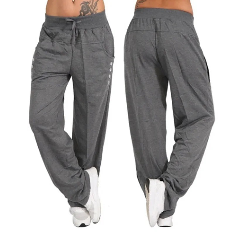 2024 Fashion Casual Joggers Women's Hip Hop High Waist Baggy Sweatpants Running Jogging Sports Pants Trousers Casual Streetwear