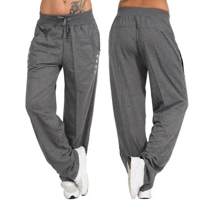 2024 Fashion Casual Joggers Women's Hip Hop High Waist Baggy Sweatpants Running Jogging Sports Pants Trousers Casual Streetwear