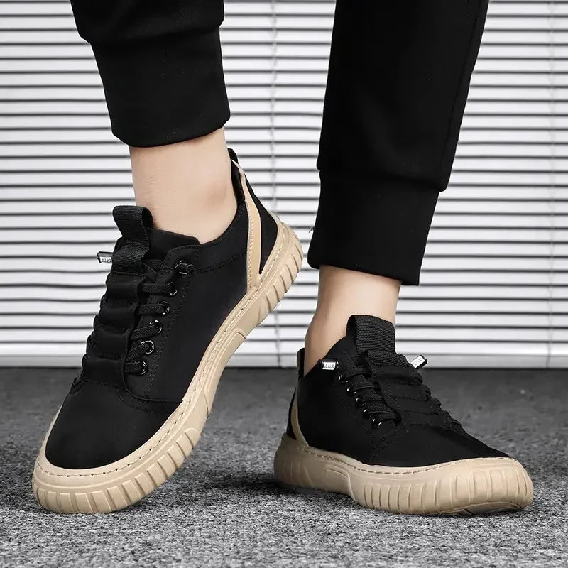2025 Men Casual Shoes Breathable Black Sneakers Fashion Driving Walking Tennis Shoes for Male Skate Flats Zapatillas Hombre