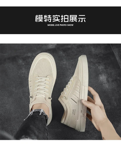 Summer Casual Sneakers for Men Breathable Loafers Lightweight Round Head Solid Colour Non-slip Flats Zapatillas Para Hombres