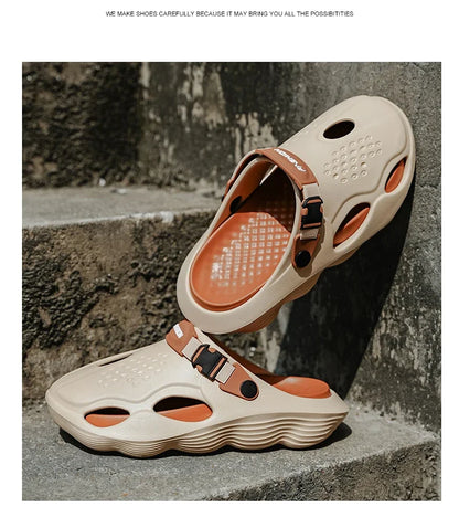 Summer Sandals Men New Fashion Cave Shoes Comfortable Soft Sole Outdoor Indoor Men's Garden Clogs Beach Shoes Slippers