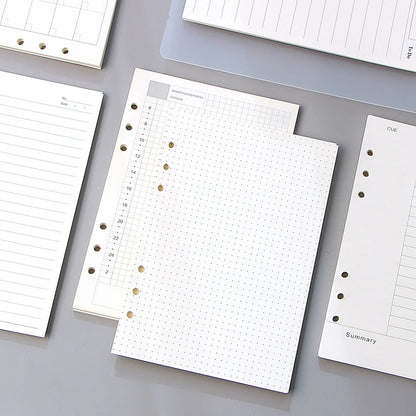 A5 A6 Loose Leaf Notebook Refill Spiral Binder Inner Page Diary Weekly Monthly Planner To Do List Line Dot Grid Inside Paper