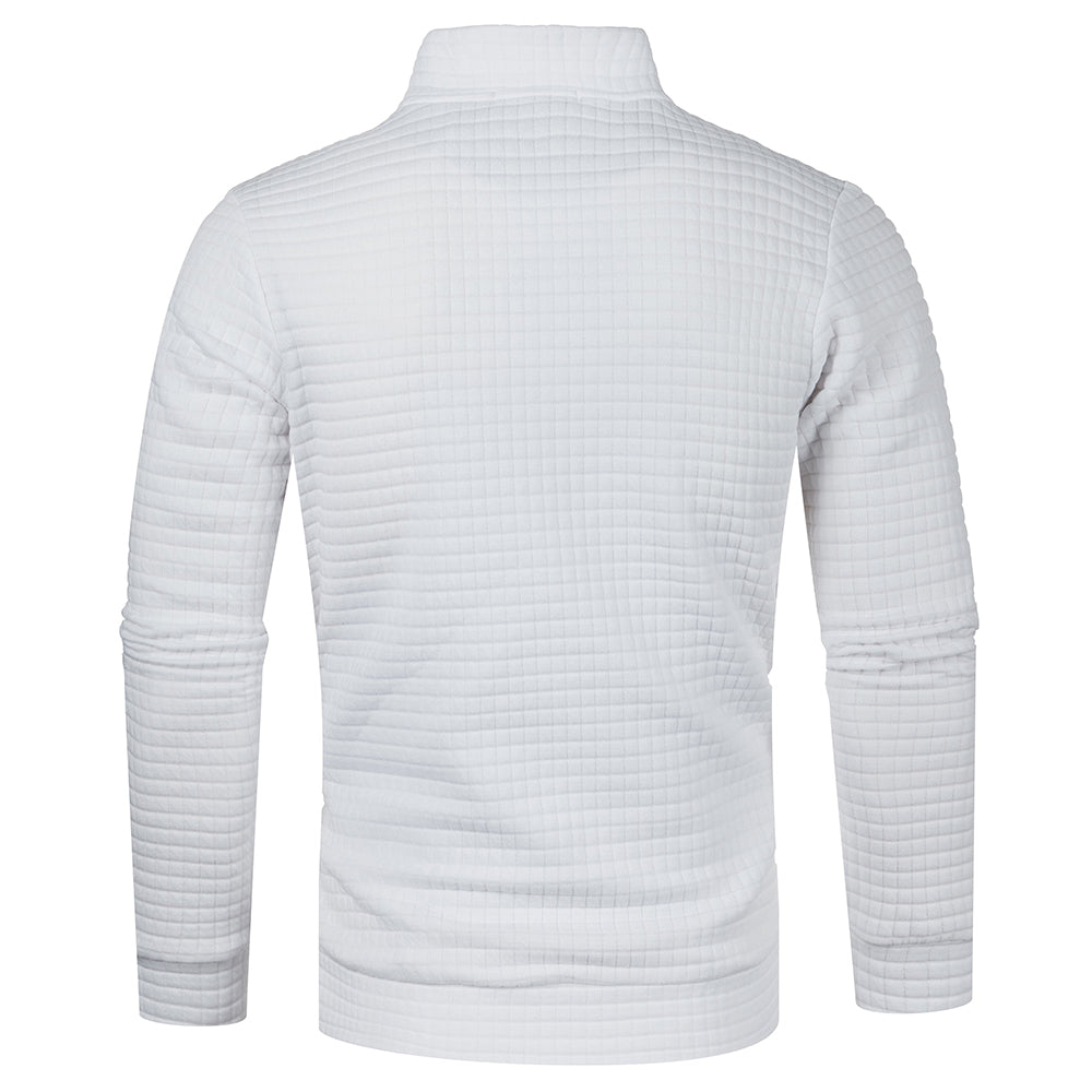 Autum Men's Solid Color Sweatshirt New Oversize Half Zipper Pullover Warm Sweater Jogger Sport Tops