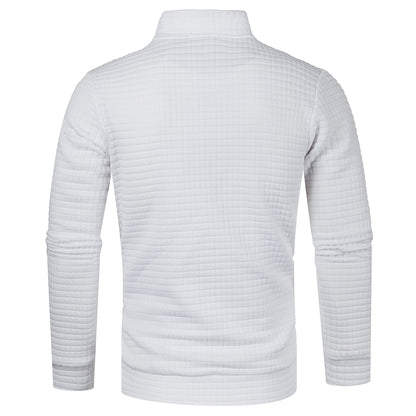 Autum Men's Solid Color Sweatshirt New Oversize Half Zipper Pullover Warm Sweater Jogger Sport Tops